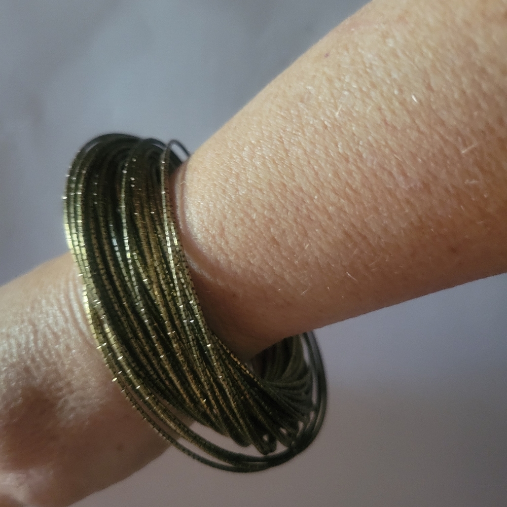 Coppery Gold Sparkling Cluster Bangle